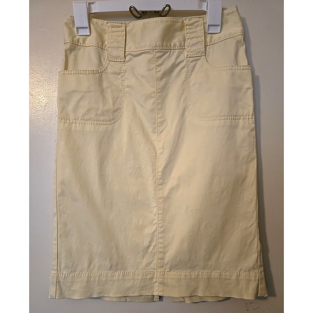 Banana Republic Tan Cotton Stretch Utility Skirt Pockets Size 4 Career Casual